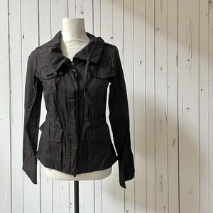 Kenneth Cole Brown Drawstring Military‎ Lightweight Utility Jacket  XS